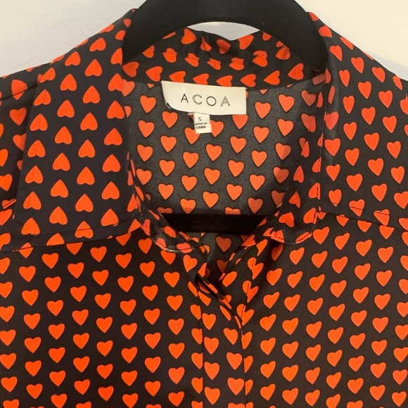 ACOA Collection Heart Pattern Blouse - Picture 6 of 7